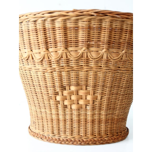 Vintage Woven Wicker Basket For Sale - Image 9 of 12