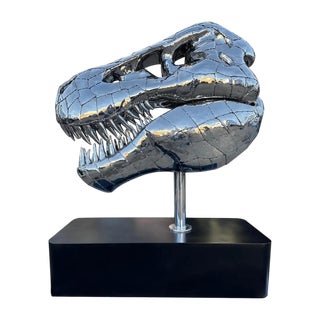 Tyrannosaurus Rex Sculpture in Stainless Steel For Sale