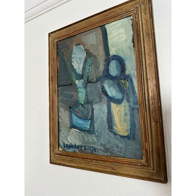 Lennart Liljo, Plant Pot, 1960s, Oil on Panel, Framed For Sale - Image 9 of 16