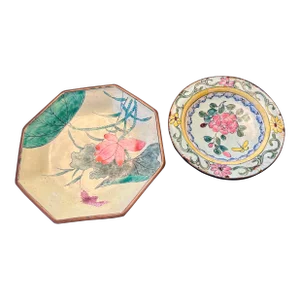 Pair of Antique Chinese Enamel Pin Trays