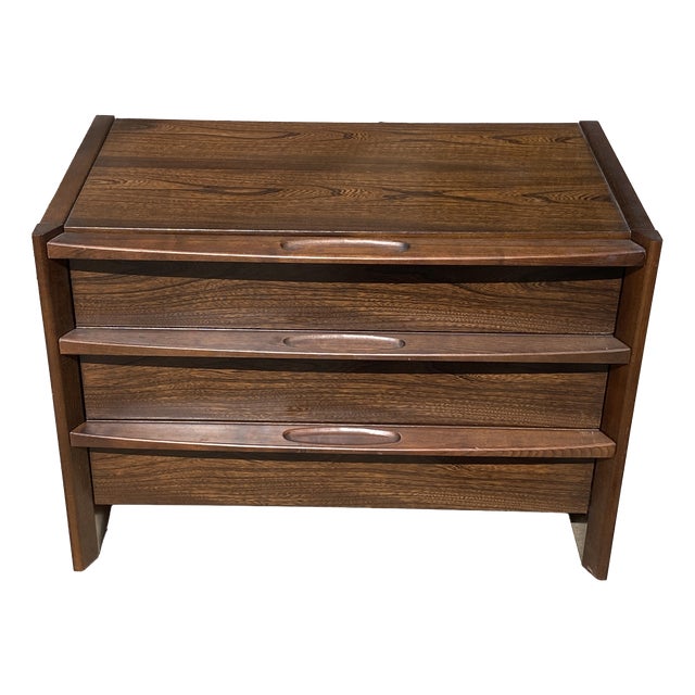 Vintage Veneer Chest of Drawers in Elm Wood, 1970s For Sale