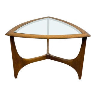 Mid-Century Walnut Sculptural Guitar Pick Side Table by Lane For Sale