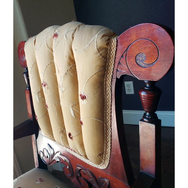Wood 19th-Century Eastlake Victorian Walnut Parlor Fauteuil Arm Chair For Sale - Image 7 of 13