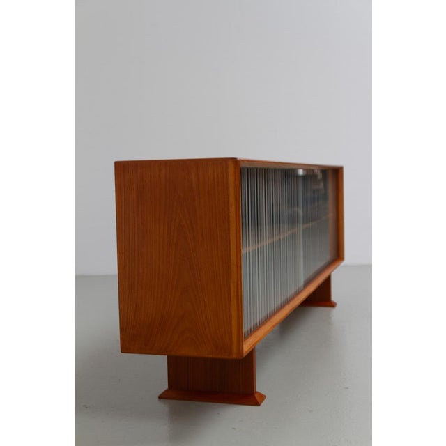 Danish Modern Low Teak Sideboard with Etched Glass Doors from Skovby, 1960s For Sale - Image 6 of 18