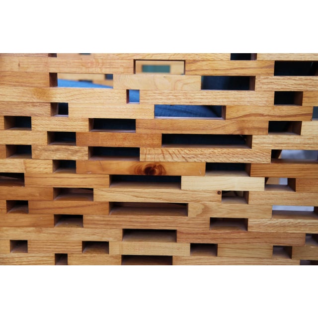 Mid Century Modern Danish Tessellated Cube Lounge Armchair With Removable Cushions in the Manner of Percival Lafer For Sale - Image 9 of 11