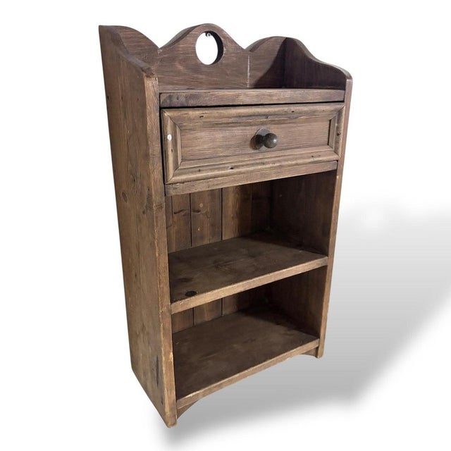 Vintage Oak and Pine Bathroom Cabinet with Drawer For Sale - Image 6 of 8