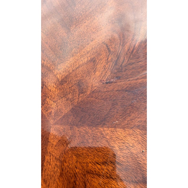Ethan Allen Attributed Neoclassical Empire Revival Mahogany Sunburst Center Table For Sale - Image 11 of 15