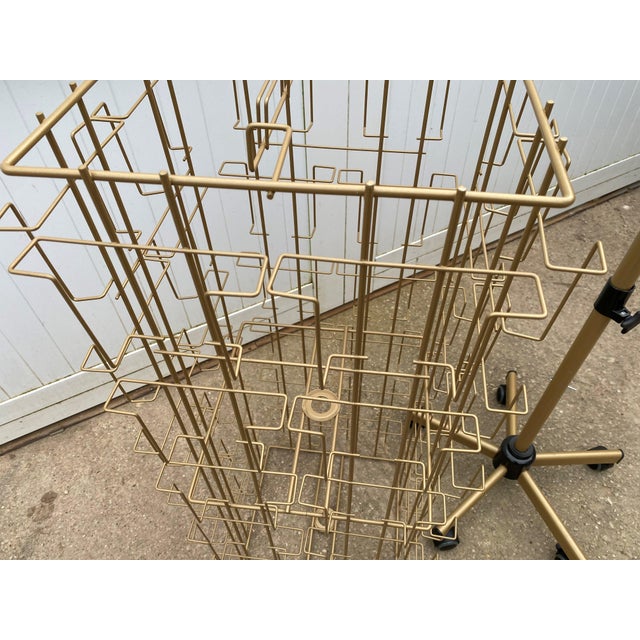 1990s Swivel Postcard Holder on Casters Gold, 1990s For Sale - Image 5 of 17