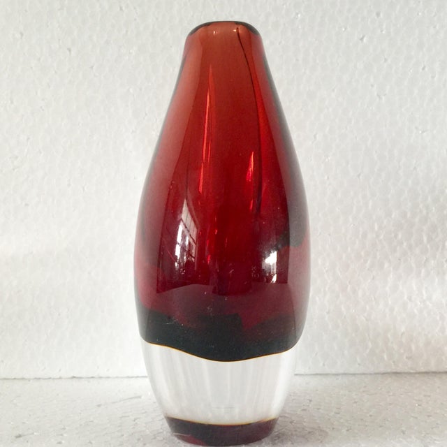 Orrefors Red Art Glass Vase Chairish