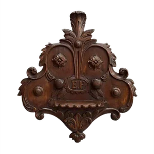 Antique Carved Oak Wall Pipes Holder