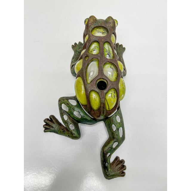 Japanese Iron and Blown Glass Frog Garden Lantern, 1970s For Sale - Image 6 of 18
