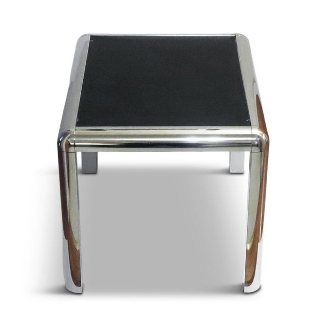 1970s Pair of 1970s Chrome and Glass Side Tables For Sale - Image 5 of 9