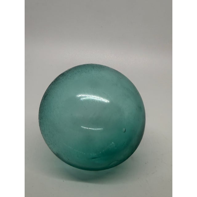 Early 20th Century Coastal Blue Sea Glass Float—3” For Sale In Seattle - Image 6 of 10