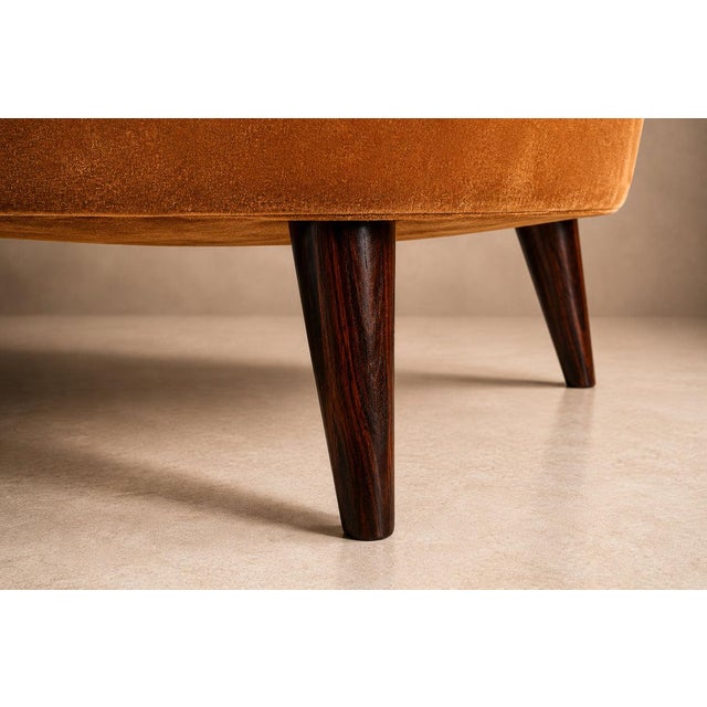 Concha Sofa in Hardwood & Camel Mohair by Joaquim Tenreiro, Brazil, 1960s – Lot 333B For Sale - Image 16 of 17