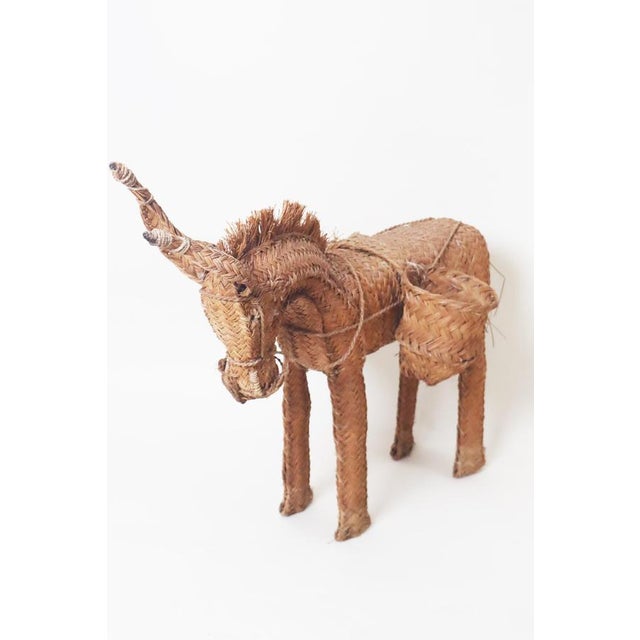 Spanish Hand-Woven Wicker Donkey, 1950s For Sale - Image 8 of 15