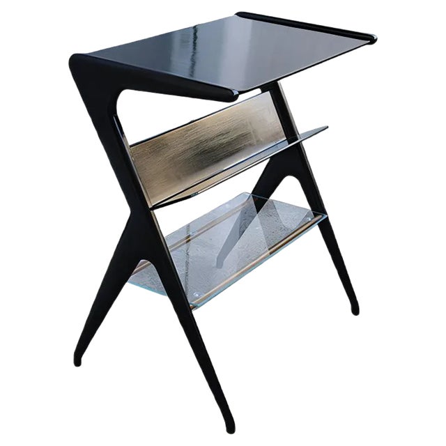 Minimalist Italian Mahogany Shelf, 1950s For Sale