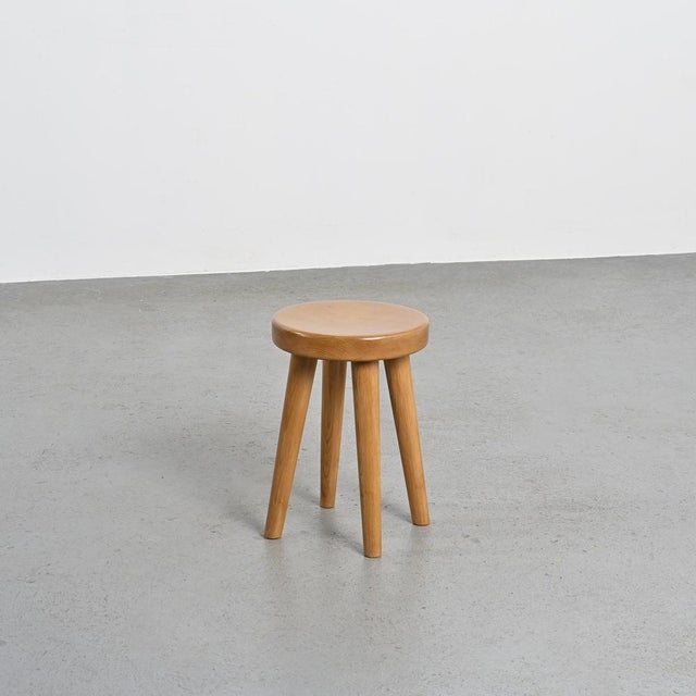 Wood Vintage French Stool by René Martin, 1960s For Sale - Image 7 of 10