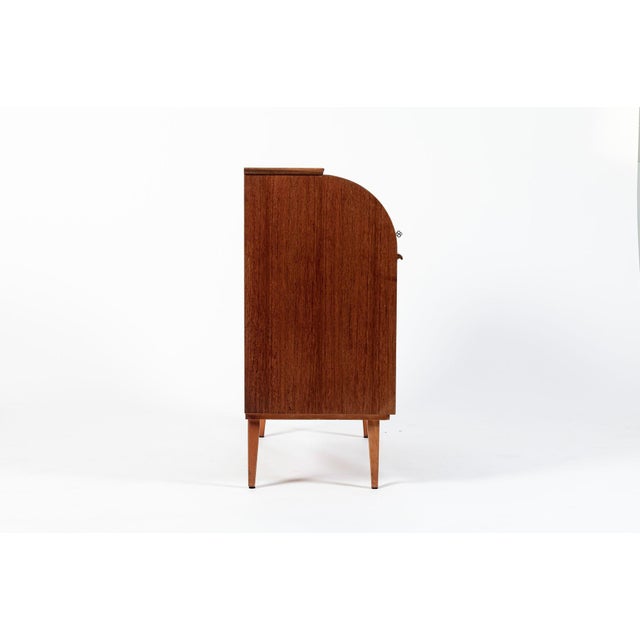 Scandinavian Teak Wood Rolltop Secretary Desk by Egon Ostergaard, Made in Sweden For Sale - Image 13 of 17