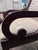 Textile Pair of Custom Dark Wood Scroll Arm Accent Chairs – Greek Key Upholstery For Sale - Image 7 of 9