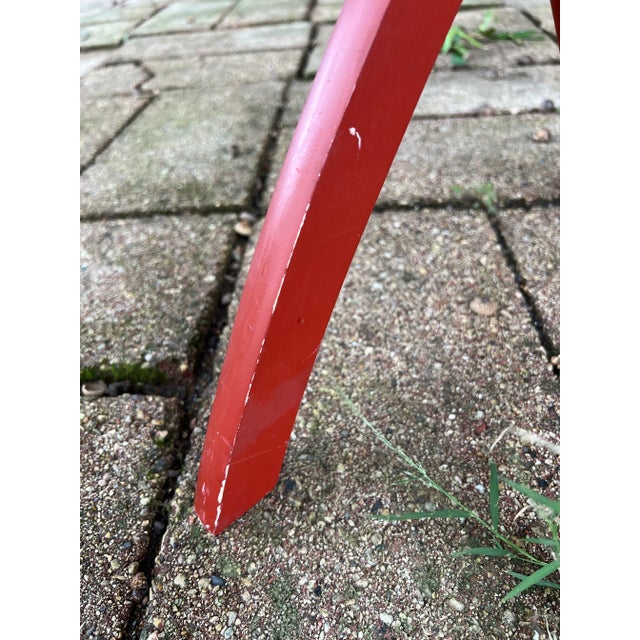 Mid-Century Modern 1960s Vintage Scheibe Wooden Folding Luggage Suitcase Rack Stand Tapestry Straps For Sale - Image 3 of 6