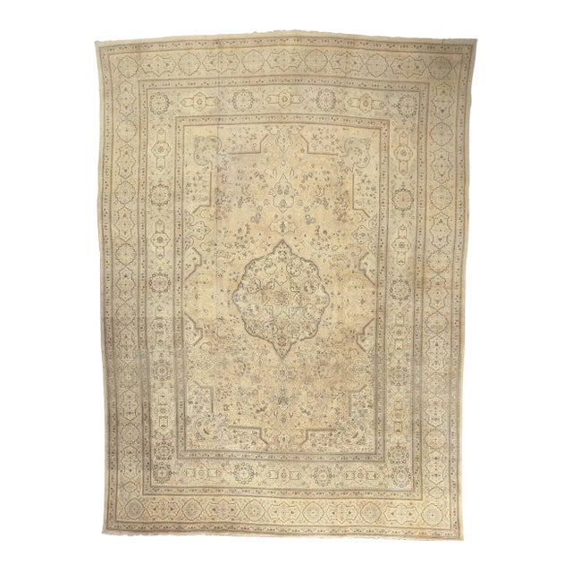 Mid 20th Century Oversized Vintage Persian Tabriz Rug, 13'09 X 18'10 For Sale