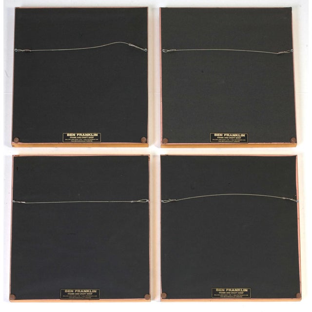 4 Faux Bamboo Japanese Paper Cut Collage Art Set For Sale In Richmond - Image 6 of 7