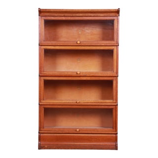 Antique Oak Four-Stack Barrister Bookcase by Macey, Circa 1920s For Sale