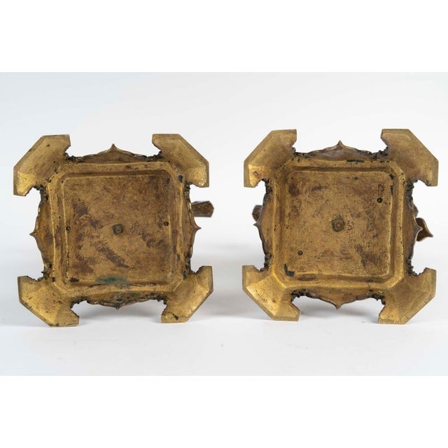 Brown Antique Napoleon III Bronze Vases, 1800s, Ste of 2 For Sale - Image 8 of 9