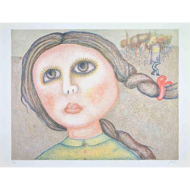 Colored lithograph on wove paper realized by Enrico Benaglia in 1980s. Edition of 130. Hand signed and numbered in pencil....