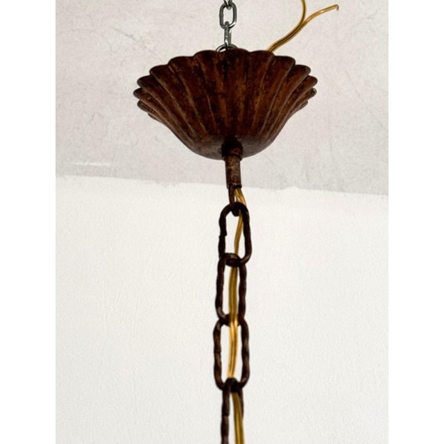 Italian Mid-Century Murano Glass Gilt Chandelier with Yellow Glass Drops, 1960s Charming small and beautiful antique...