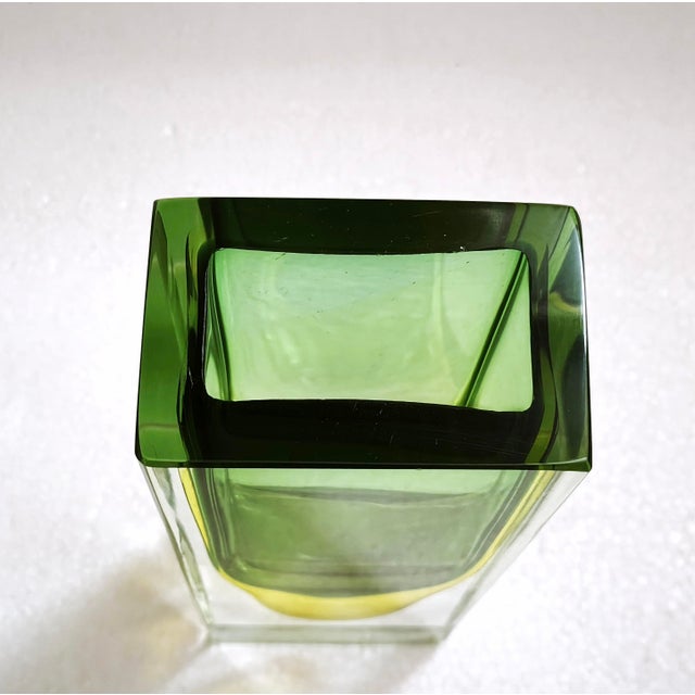 Large Vintage Rectangular Block Vase in Murano Sommerso, Italy, 1960s For Sale - Image 9 of 18