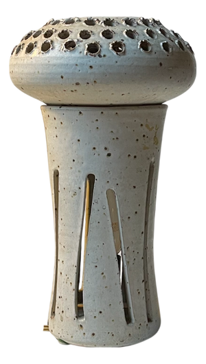 Brutalist Danish Glazed Stoneware Table Lamp by Henning Rasmussen, 1970s