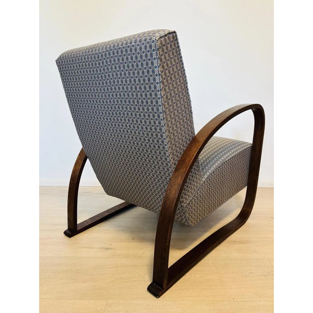 Gray Vintage H-70 Chair by Jindrich Halabala, 1970s For Sale - Image 8 of 12