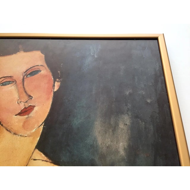 Gray Modigliani Vintage 1980's Lithograph Print Framed Poster " Madame Georges Van Muyden " 1917 For Sale - Image 8 of 13