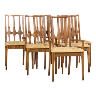 Broyhill Brasilia Mid Century Walnut Dining Chairs - Set of 6 For Sale