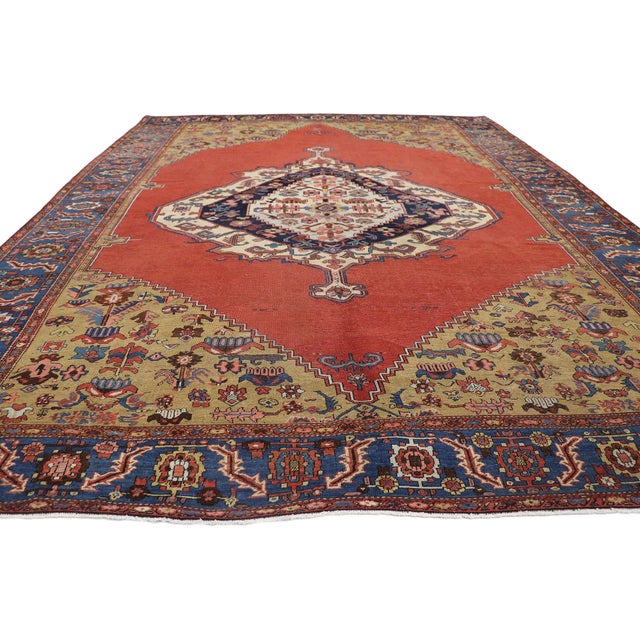 Traditional Late 19th Century Persian Bakshaish Rug, 11'04 X 15'00 For Sale - Image 3 of 11