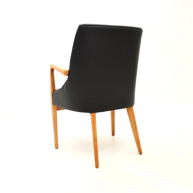 1960s Danish Birch and Leather Armchair, 1960s For Sale - Image 5 of 8