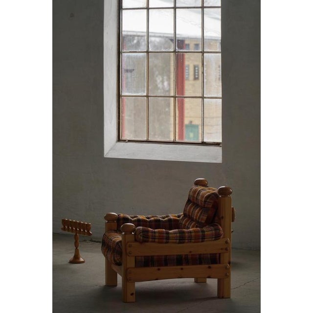 Brutalist Swedish Modern Brutalist Lounge Chair in Pine, 1970s For Sale - Image 3 of 18