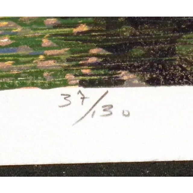 Realism 1990 "Coastal River" Realistic River Woodcut Etching Print by Gordon Mortensen For Sale - Image 3 of 5