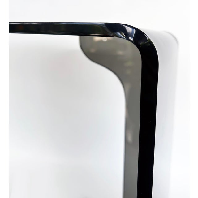 Gray Iconic Design's Custom Smoked Acrylic Side Drinks Table, Many Available For Sale - Image 8 of 8