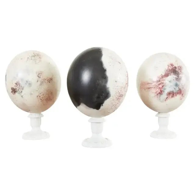 Set of Three Painted Dyed Ostrich Egg Specimens For Sale - Image 13 of 13