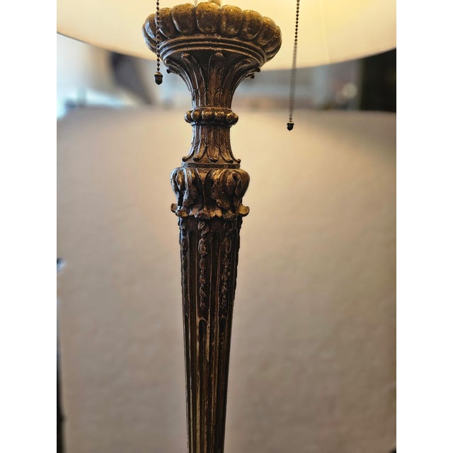 Vintage Carved Giltwood Ornate Floor Lamp For Sale - Image 4 of 12