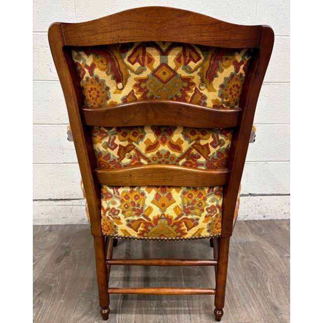 Vintage 1960s Barnard & Simonds Co. Louis XIII Style Upholstered Armchair For Sale - Image 9 of 9