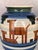 1930s Bunzlau Art Deco Gazelle Vases, Pair — Hand-Painted Stoneware, Made in Germany For Sale - Image 12 of 12