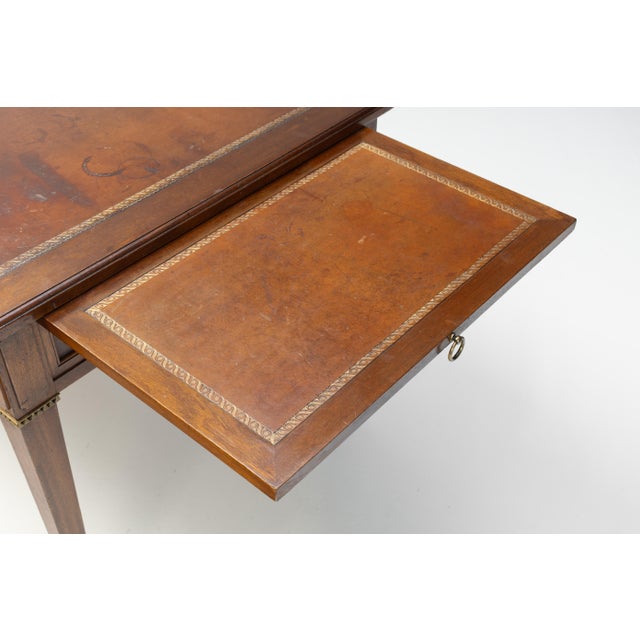Antique Writing Table with Leather Top, 1900 For Sale - Image 9 of 12