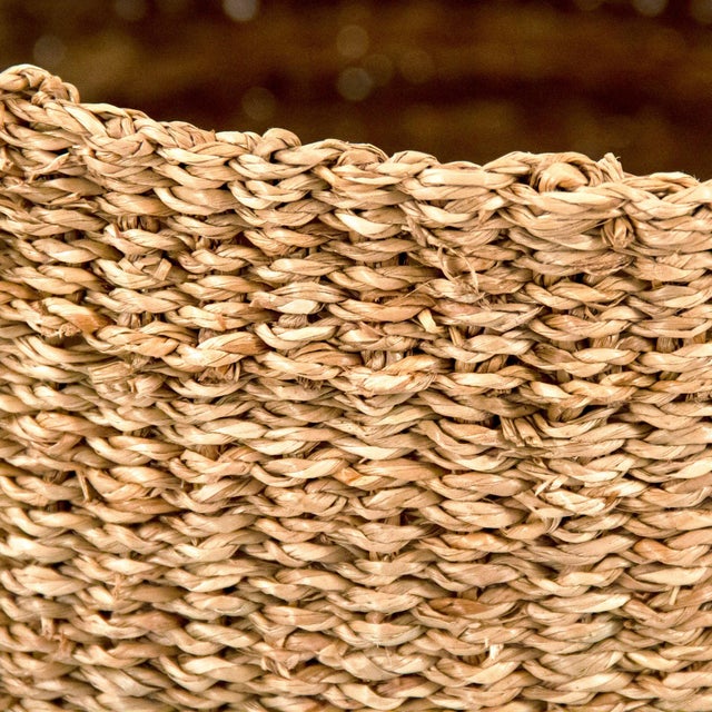 Boho Chic Axel Woven Basket in Beige - A Pair For Sale - Image 3 of 3