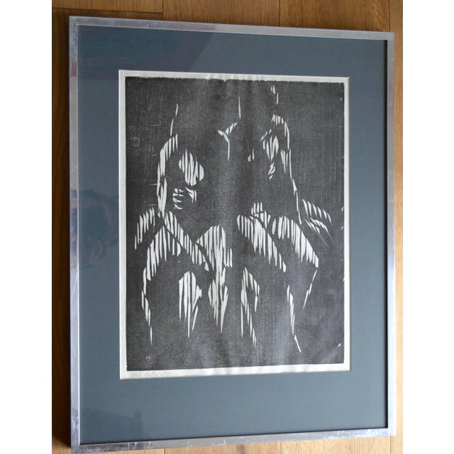 Gerald Coles - Original 1958 Woodcut. Signed and dated in pencil lower left corner. On Japan paper. Numbered 1/50. In fine...