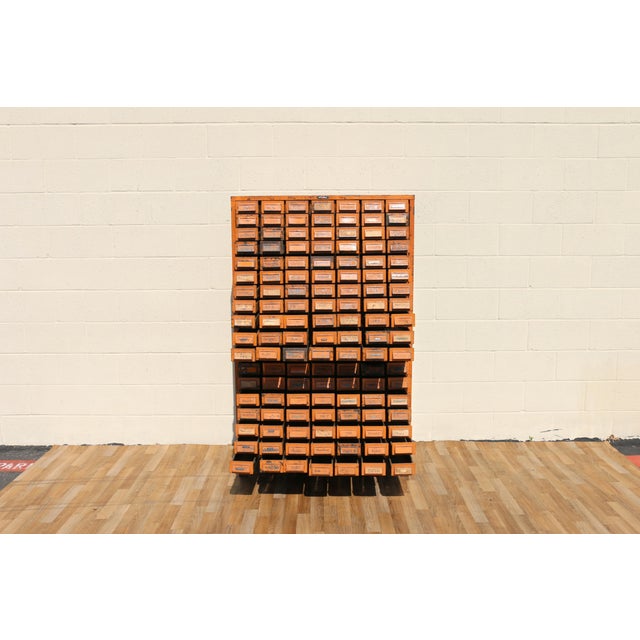 Metal Vintage Addressograph Industrial Steel Metal 133 Drawer Parts & File Cabinet For Sale - Image 7 of 18