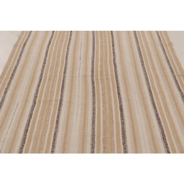 2020s Rug & Kilim's Contemporary Rez Kilim Flatweave Rug With Multi-Stripe Design For Sale - Image 5 of 10