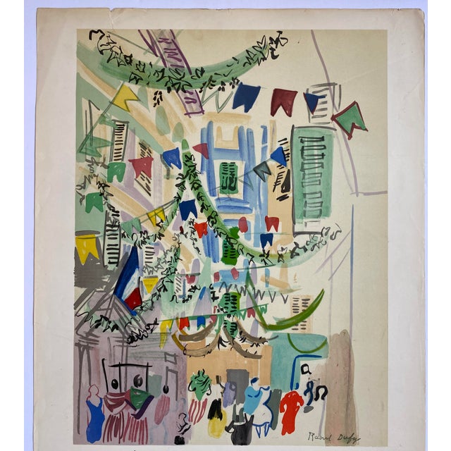 Original Vintage Mourlot Art Exhibition Poster Ville De Nice Raoul Dufy Fauvism Dated 1957 For Sale In Miami - Image 6 of 7